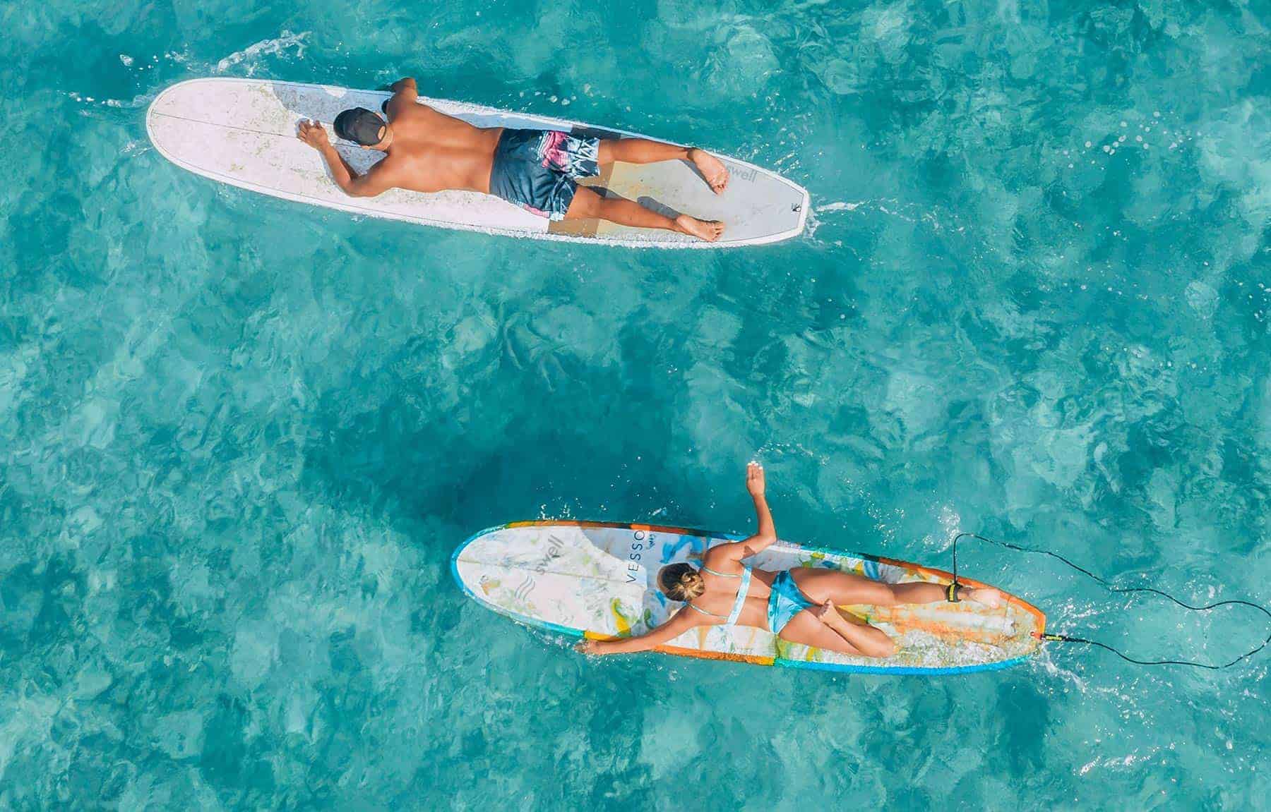 A surfer at Cabarete, seen from above